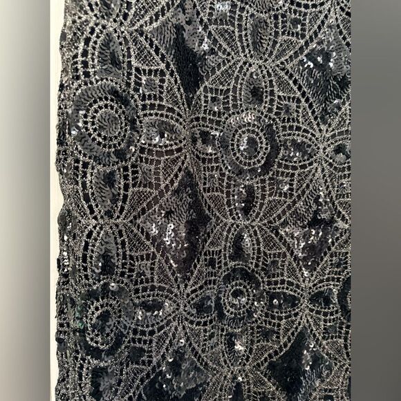 Express Black Sequin Silver Metallic Skirt Size 10 - Picture 10 of 12